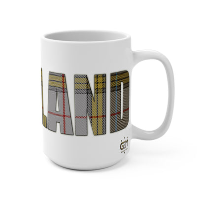 Scotland Lettering Tartan Mug 15oz, Buchanan Tartan