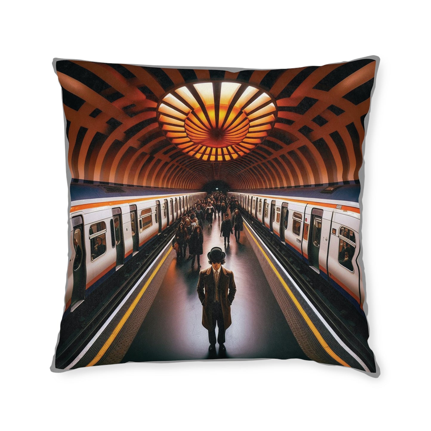 Glasgow's Clockwork Orange Subway Square Cushion, Various Sizes