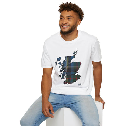 Tartan Scotland Map Softstyle Unisex T-Shirt - Anderson Old Tartan Tee