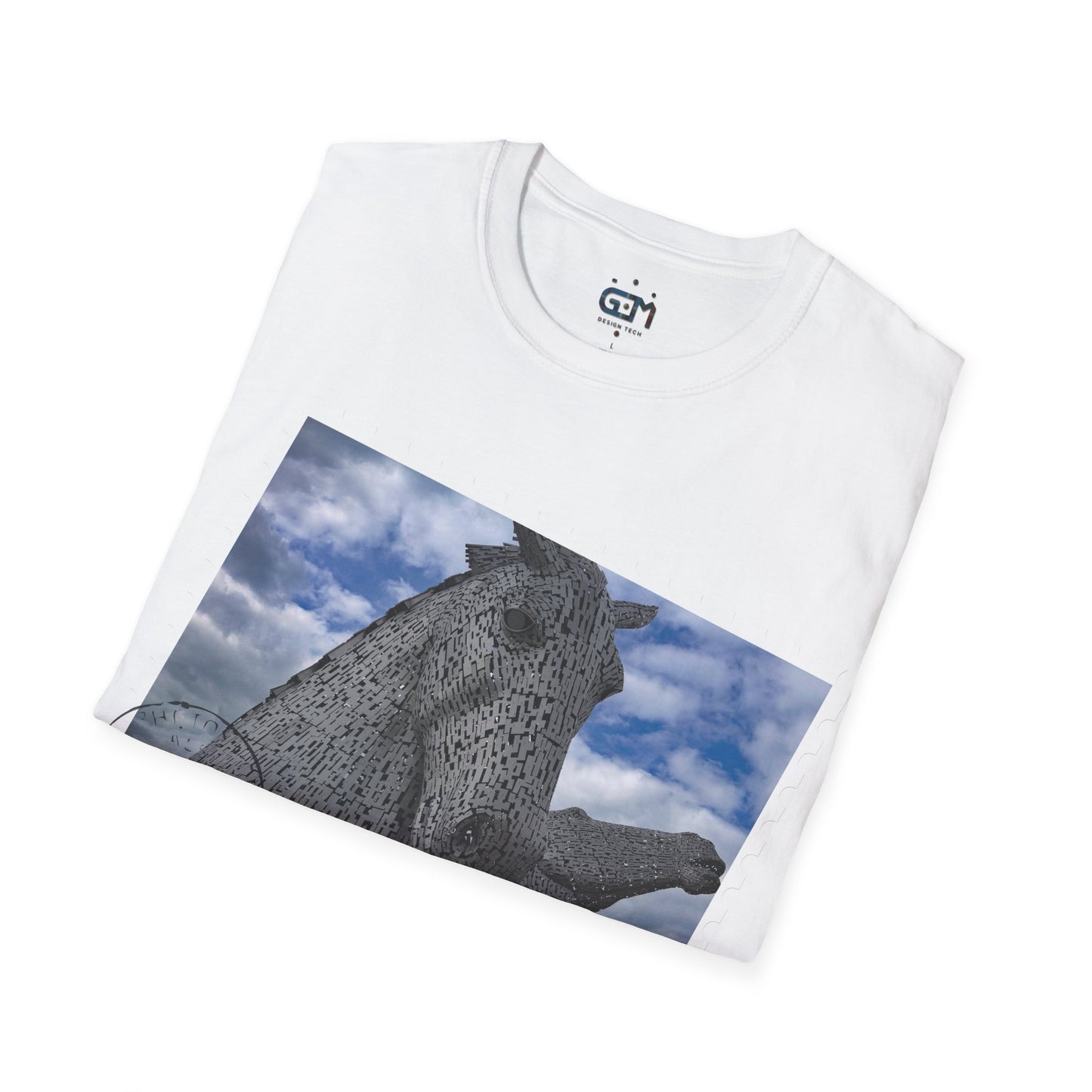 Postcard Kelpies Photo Softstyle T-Shirt, Unisex Tee, Scotland Shirt, Various Colours