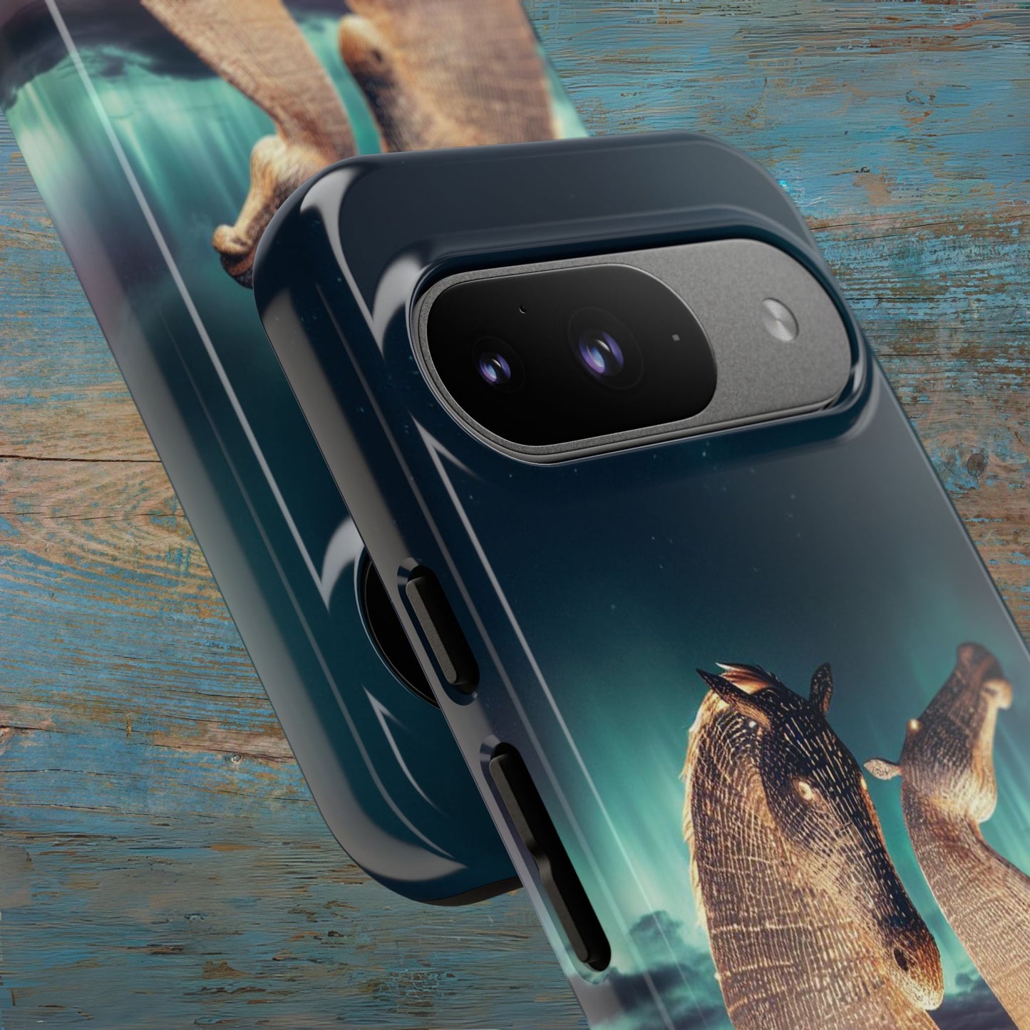 Kelpies Northern Lights Art Variant Phone Case, Scotland, Google