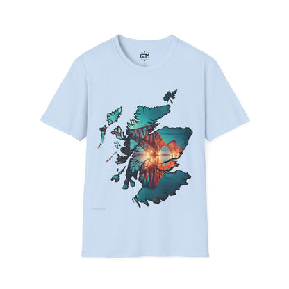 Forth Rail Bridge Scotland Map Softstyle T-Shirt, Unisex Tee, Scotland Shirt, Scottish Landmark, Nature, Scenery, Various Colours