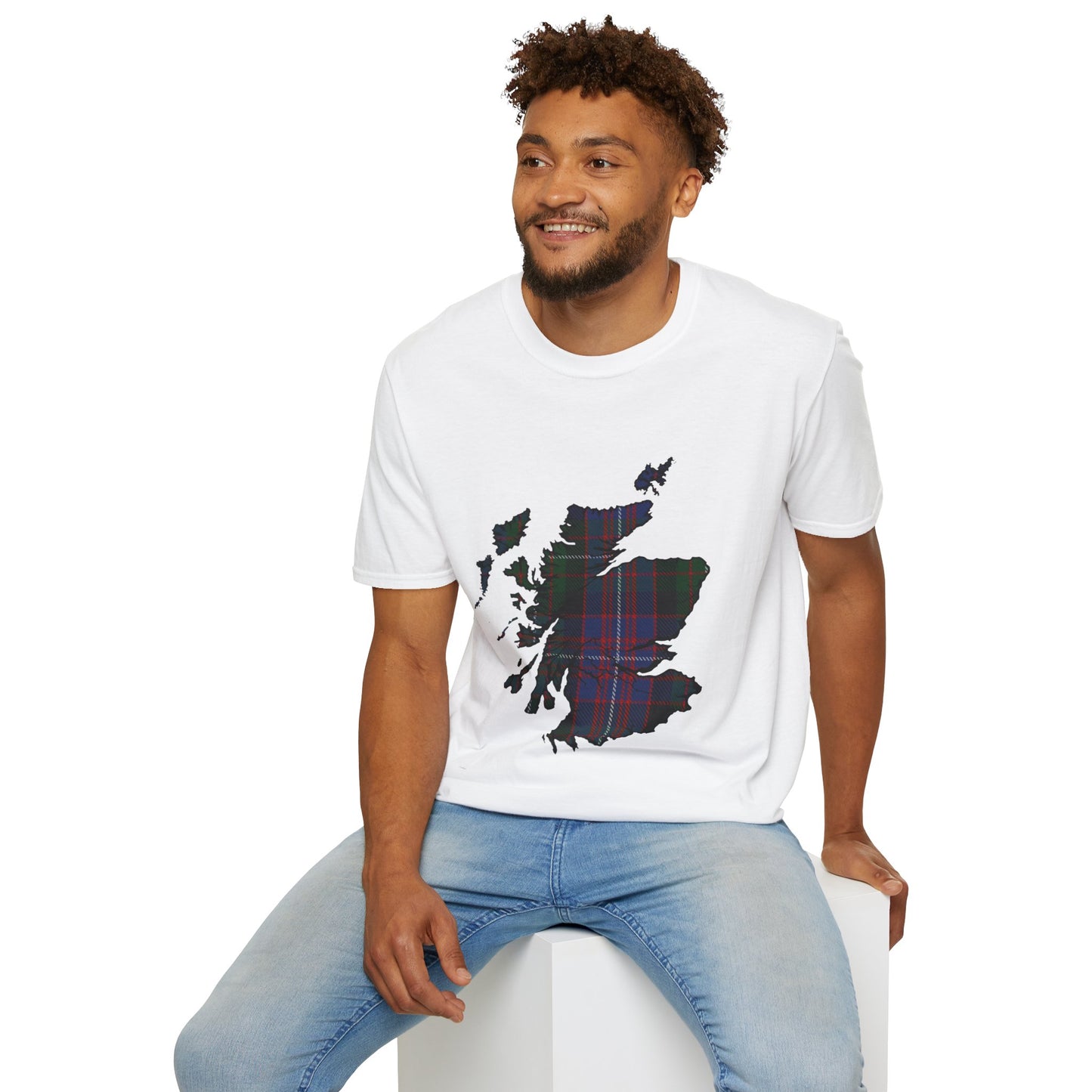 Scotland Tartan Map Softstyle Unisex T-Shirt - Rankin Tartan Tee