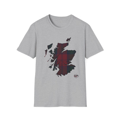 Tartan Scotland Map Softstyle Unisex T-Shirt - Lindsay Tartan Tee