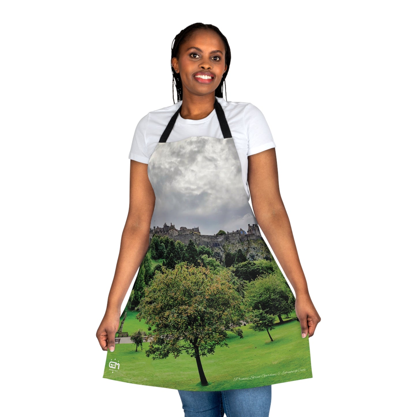 Princes Street Gardens & Edinburgh Castle Photo Apron, Scottish Cooking Apparel, Chef Accessory