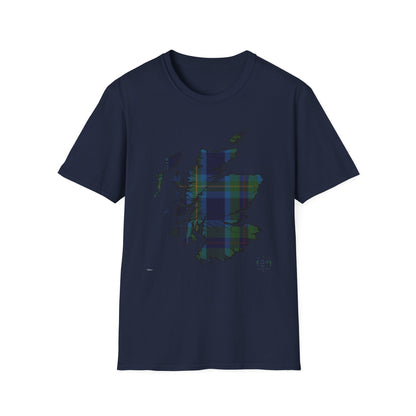 Tartan Ecosse Carte Softstyle T-Shirt Unisexe - Miller Tartan Tee 