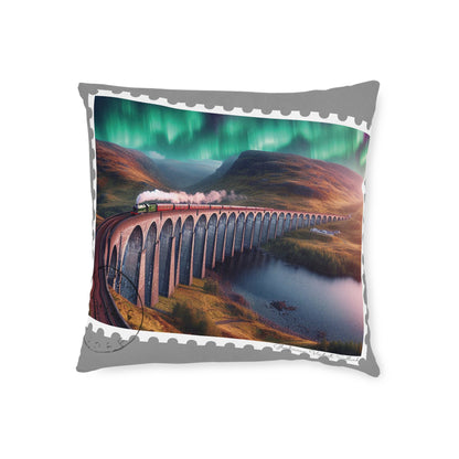 Glenfinnan Viaduct Art Stamp Square Cushion, Various Sizes