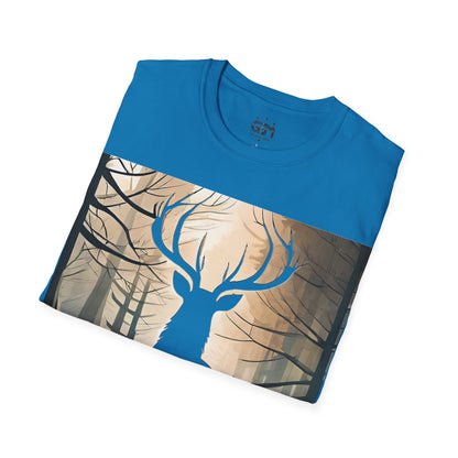 Stag Silhouette Softstyle T-Shirt, Unisex Tee, Scottish Scenery, Various Colours