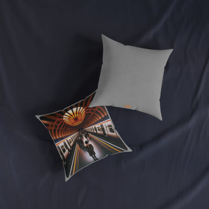 Glasgow's Clockwork Orange Subway Square Cushion, Various Sizes