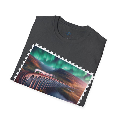 Postcard Glenfinnan Viaduct Art Softstyle T-Shirt, Unisex Tee, Scotland Shirt, Various Colours