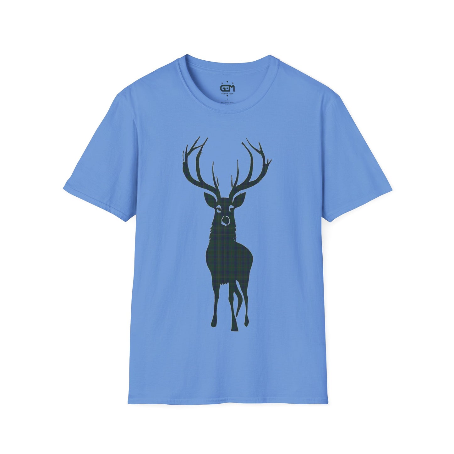 Tartan Stag Softstyle T-Shirt - Kennedy Tartan, Unisex Tee, Scottish Scenery, Various Colours