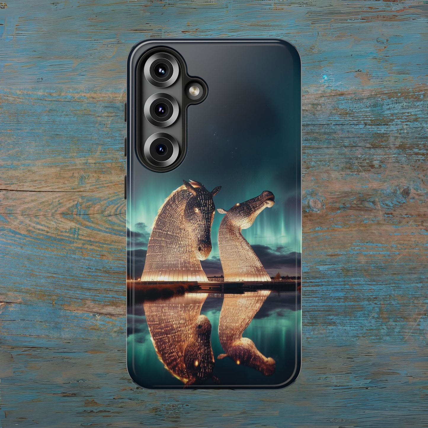 Kelpies Northern Lights Art Variant Phone Case, Scotland, Samsung