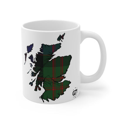 Scotland Map Mug 11oz, MacDonald Tartan