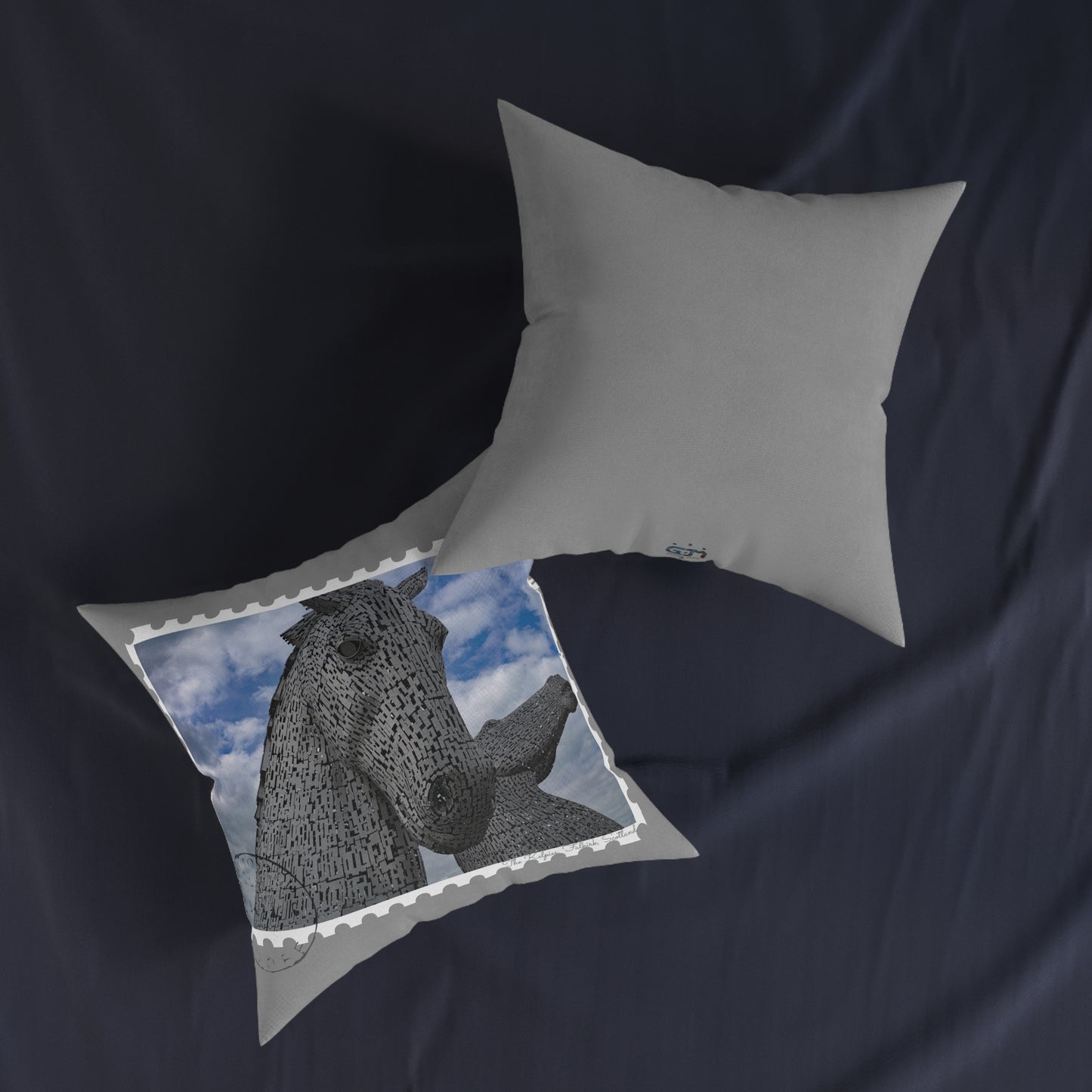 The Kelpies Photo Stamp Square Cushion, Various Sizes