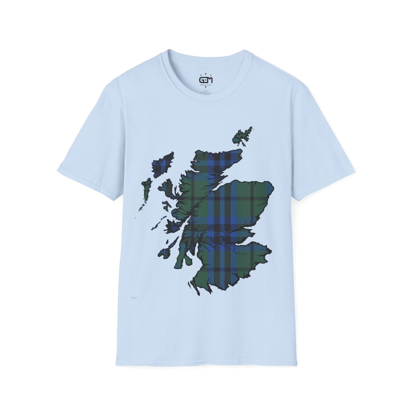 Scotland Tartan Map Softstyle Unisex T-Shirt, Keith Tartan, Various Colours