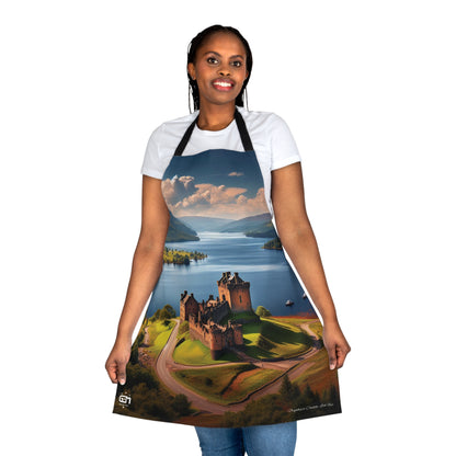 Urquhart Castle - Loch Ness Apron, Scottish Cooking Apparel, Chef Accessory