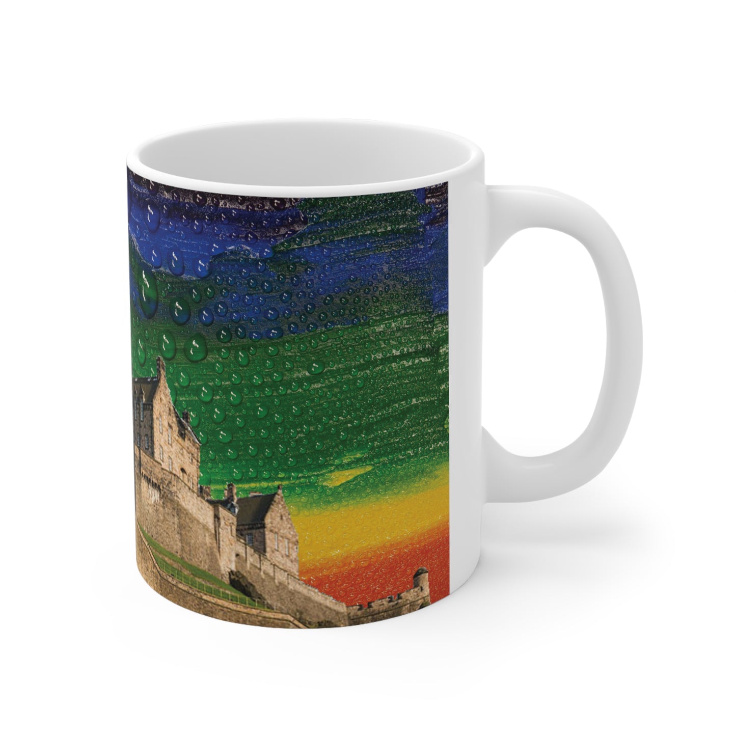 Edinburgh Castle Pride Rain Sky Photo Mug, White