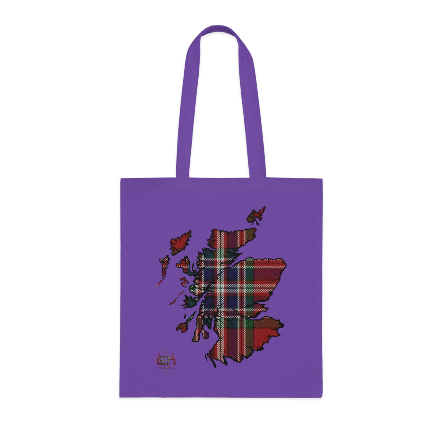 Reversible Scotland Tartan Map Cotton Tote Bag - MacFarlane Tartan