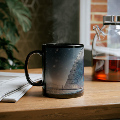 Kelpies in Winter Mug, Coffee Cup, Tea Cup, Scottish Art, Scottish Landmarks, Scottish Nature, Black