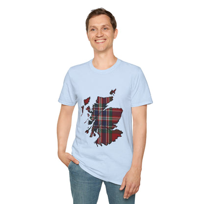 Scotland Tartan Map Softstyle Unisex T-Shirt - MacFarlane Tartan Tee