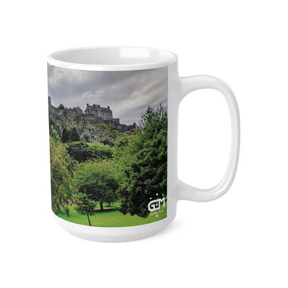 Princes Street Gardens & Edinburgh Castle Photo Mug, Coffee Cup, Tea Cup, Scotland, White