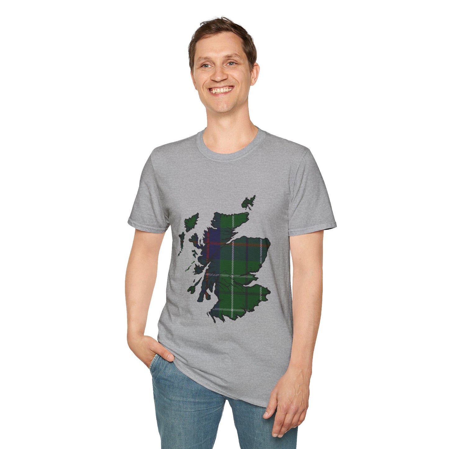 Scotland Tartan Map Softstyle Unisex T-Shirt - Duncan Tartan Tee