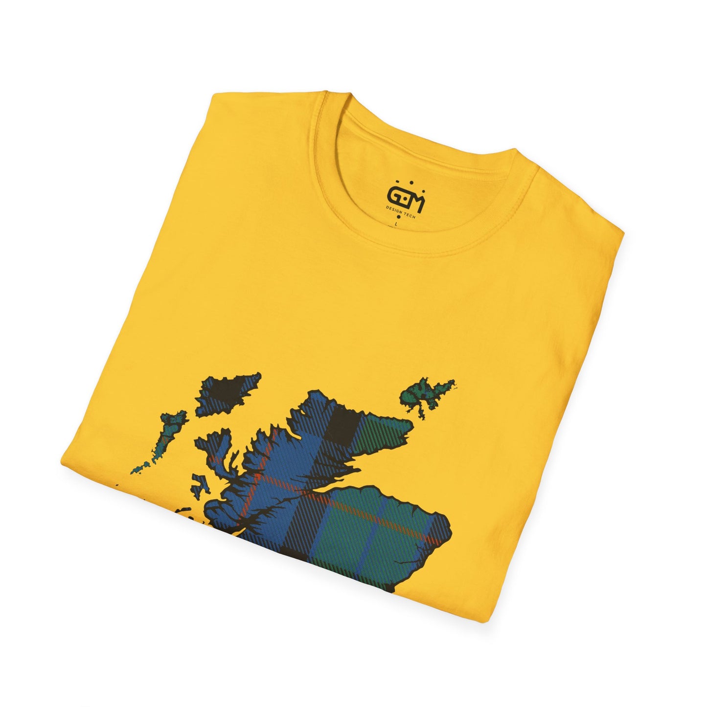 Scotland Tartan Map Softstyle Unisex T-Shirt - Flower of Scotland Tartan Tee