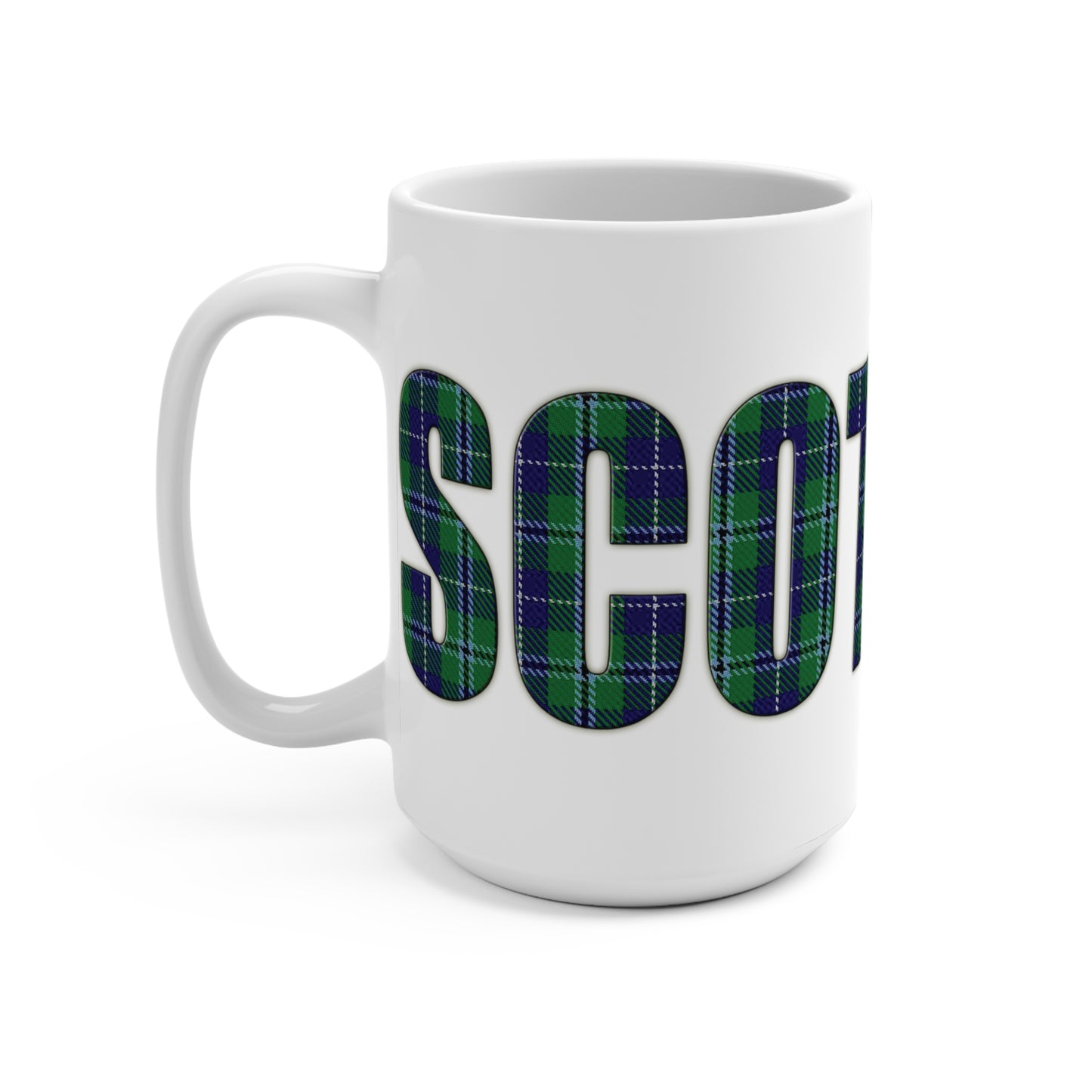 Scotland Lettering Tartan Mug 15oz, Douglas Tartan