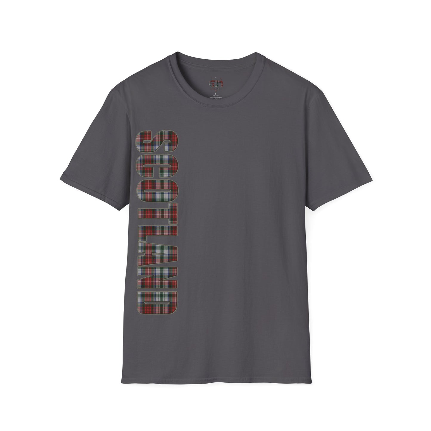 Scotland Lettering Stewart Tartan Softstyle T-Shirt, Unisex Tee, Various Colours