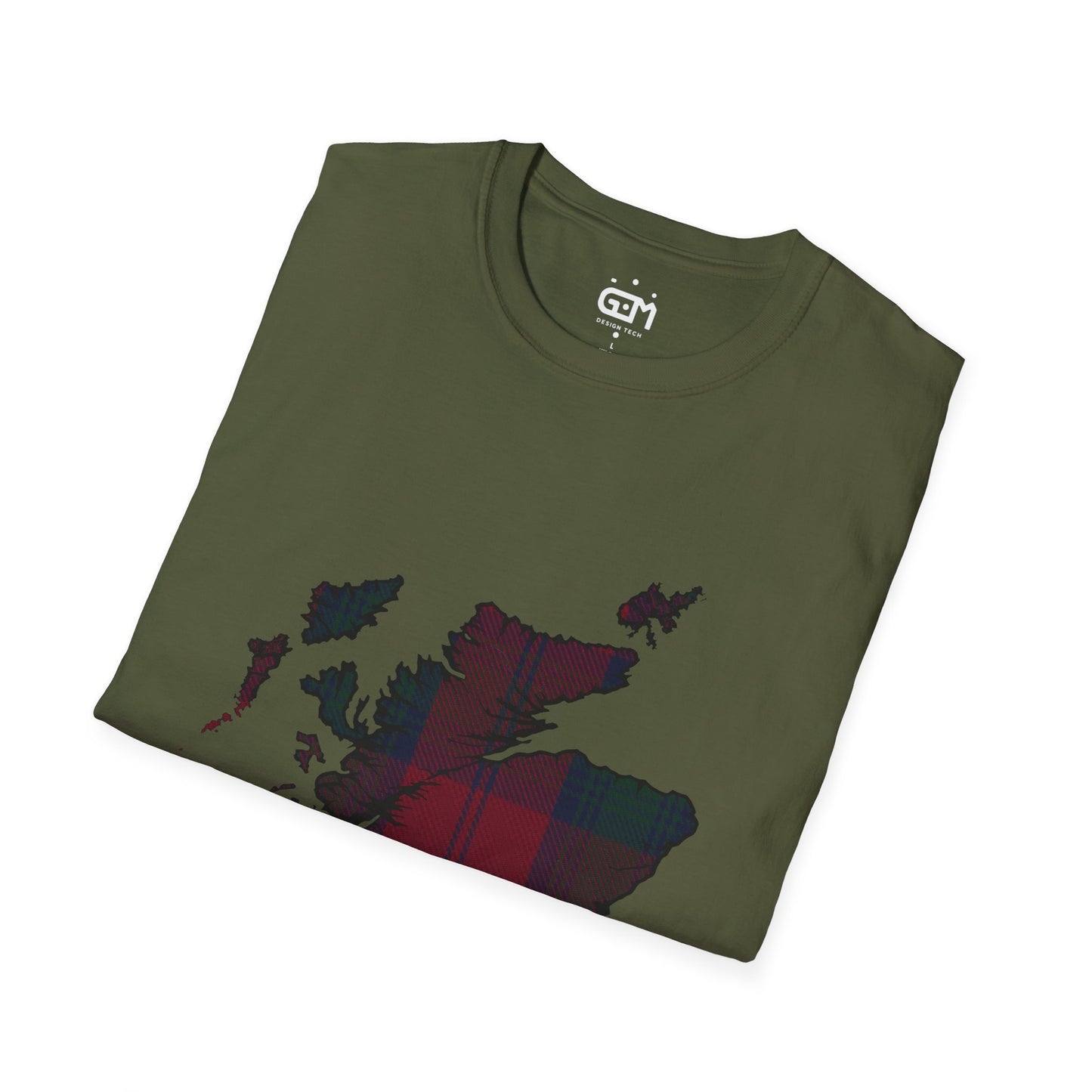 Scotland Tartan Map Softstyle Unisex T-Shirt - Lindsay Tartan Tee