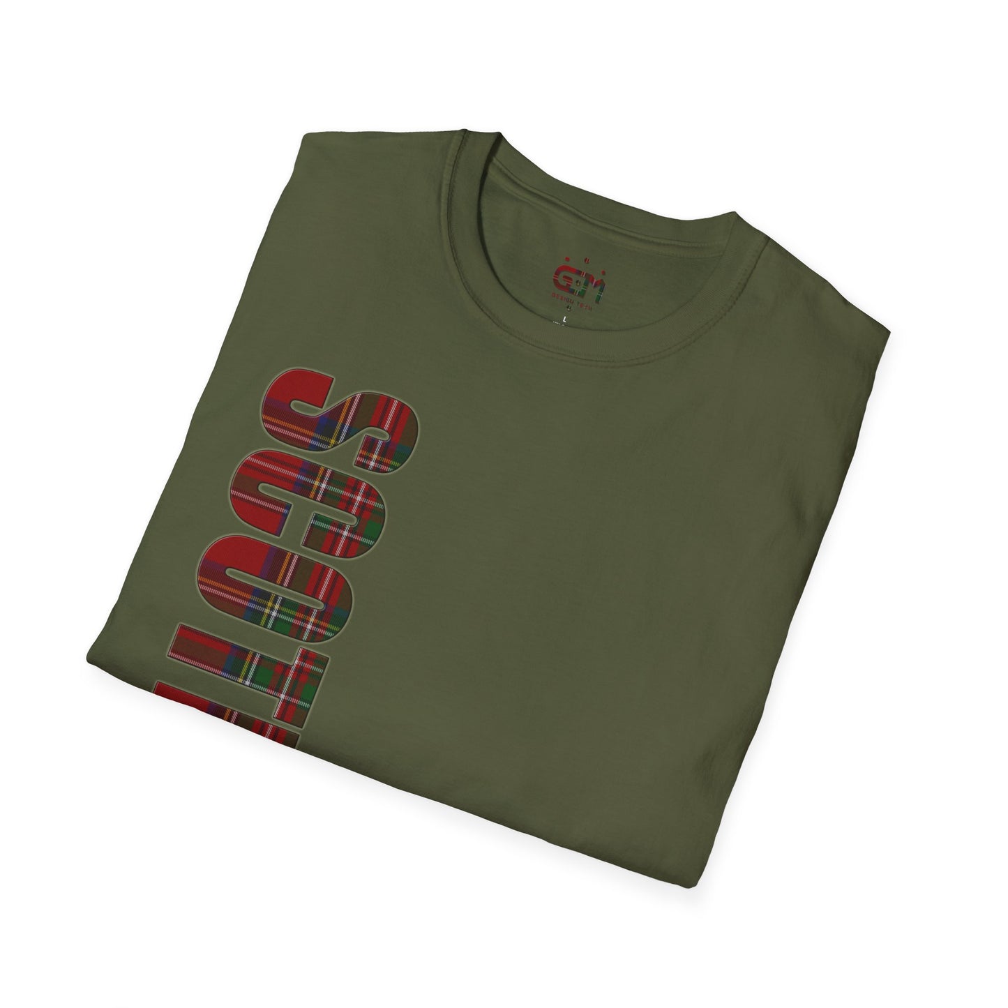 Scotland Lettering Tartan Softstyle Unisex T-Shirt, Stewart Royal Tartan Tee