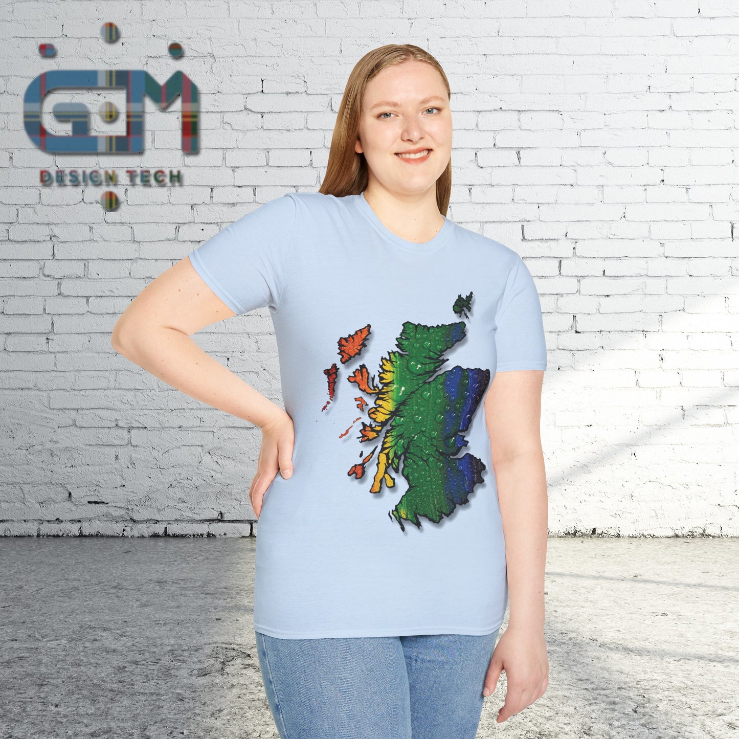 Scotland Is Proud Rain Map Unisex T-Shirt, Various Colours