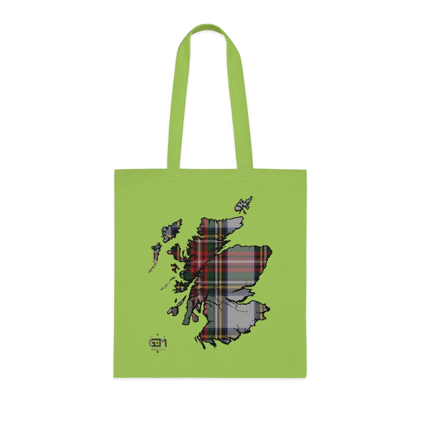 Reversible Scotland Tartan Map Cotton Tote Bag - Stewart Dress Tartan