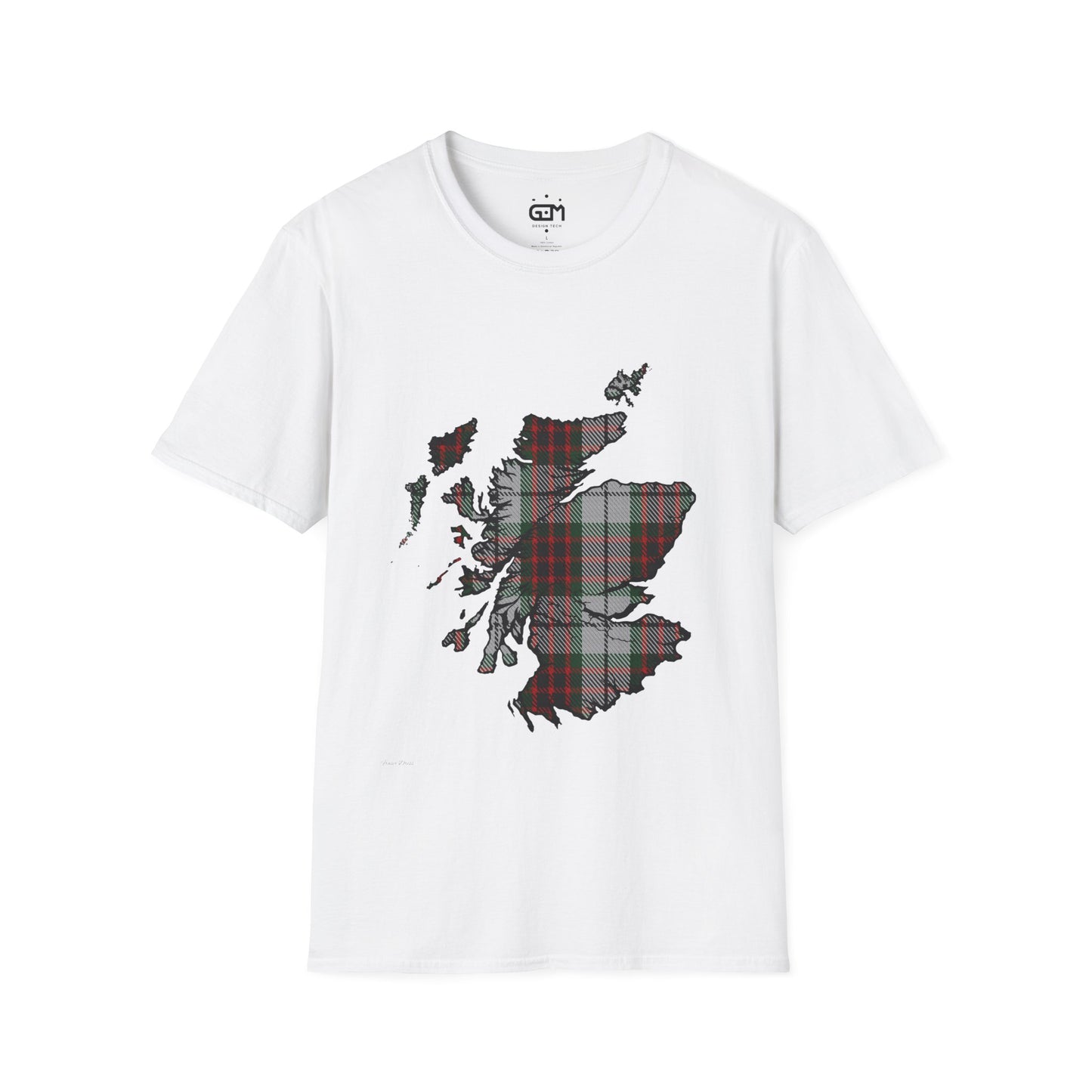 Scotland Tartan Map Softstyle Unisex T-Shirt - Fraser Dress Tartan Tee