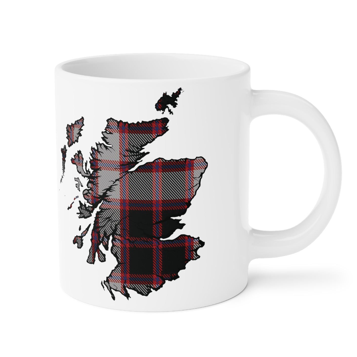 Scotland Tartan Map Mug - MacPherson Tartan, Various Sizes