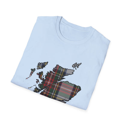 Tartan Ecosse Carte Softstyle T-Shirt Unisexe - Stewart Dress Tartan Tee 