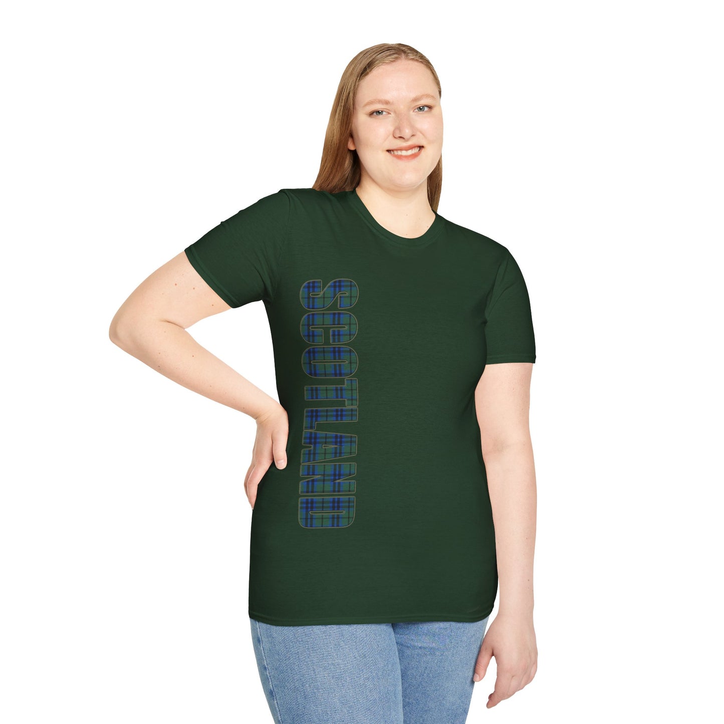 Scotland Lettering Keith Tartan Softstyle T-Shirt, Unisex Tee, Various Colours