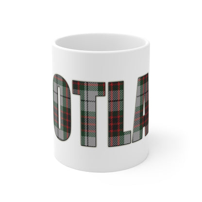 Scotland Lettering Tartan Mug 11oz, Fraser Tartan