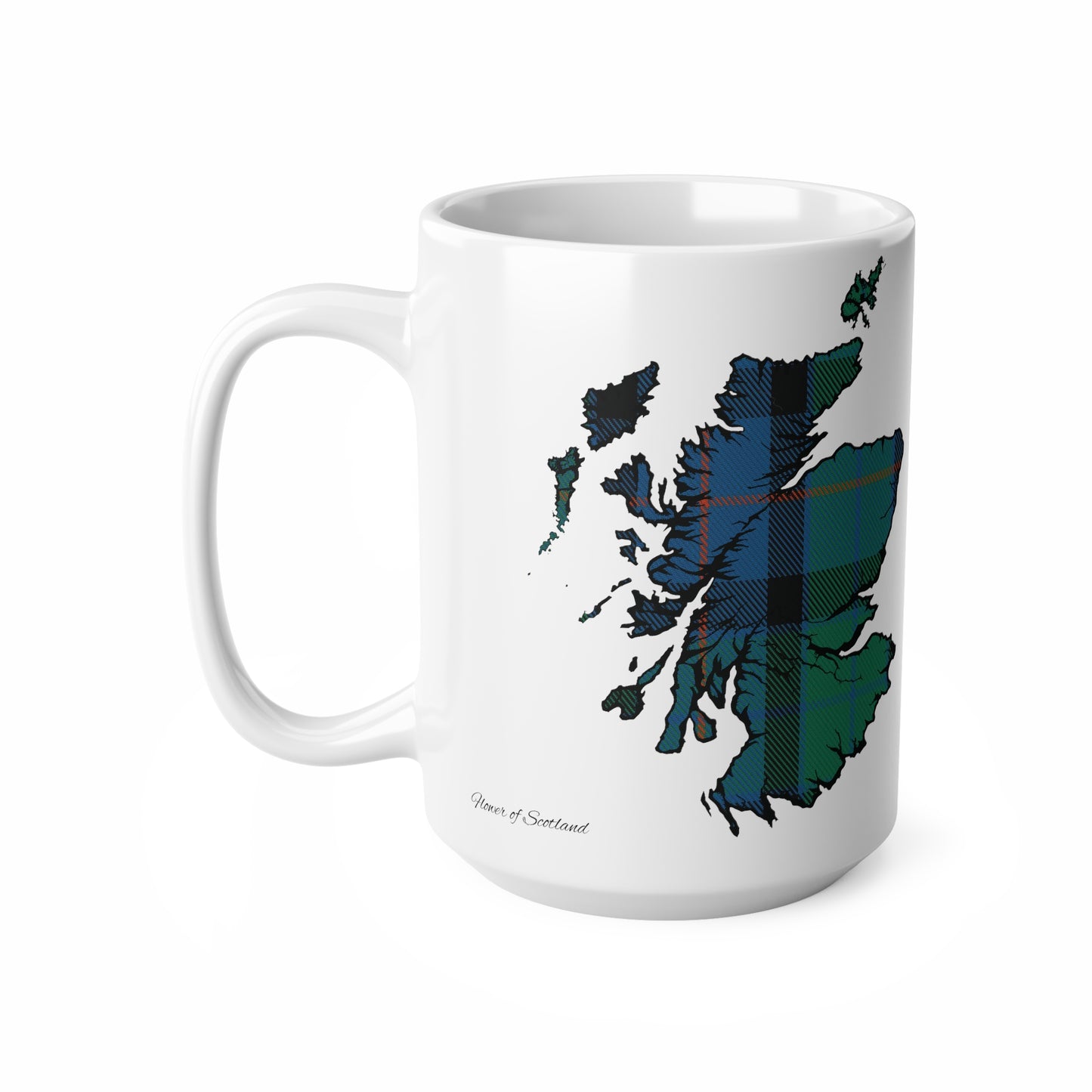 Flower of Scotland Tartan Scotland Map Mug, Coffee Cup, Tea Cup, Scotland, White