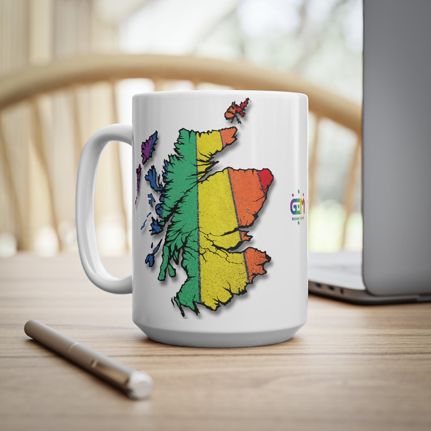 Scotland Map Pride Road Mug, White