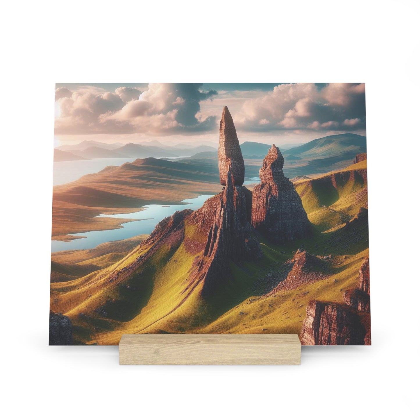 Summer Collection Gallery Stand Old Man of Storr Isle of Skye, Oak Picture Stand, Scotland Art, Scenery, Landmarks, Various Sizes